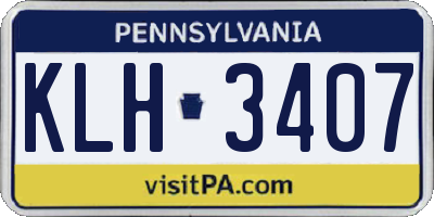 PA license plate KLH3407