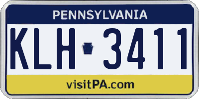 PA license plate KLH3411