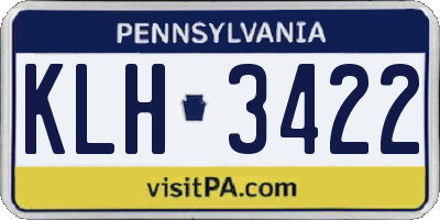 PA license plate KLH3422