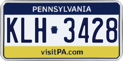 PA license plate KLH3428