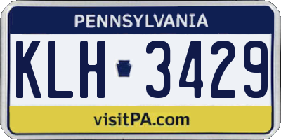 PA license plate KLH3429