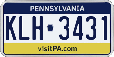 PA license plate KLH3431
