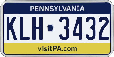 PA license plate KLH3432