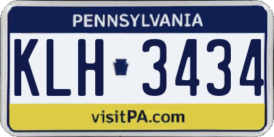 PA license plate KLH3434