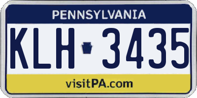 PA license plate KLH3435