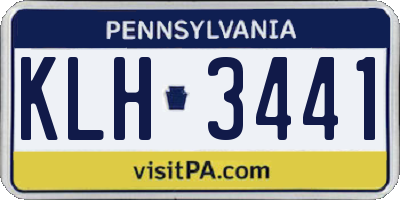 PA license plate KLH3441