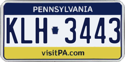 PA license plate KLH3443