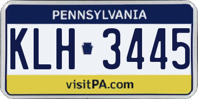 PA license plate KLH3445