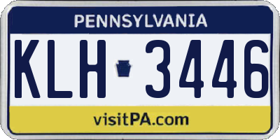 PA license plate KLH3446