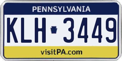 PA license plate KLH3449