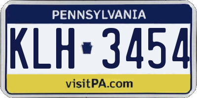 PA license plate KLH3454