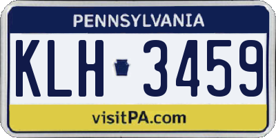 PA license plate KLH3459