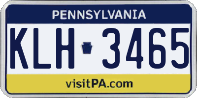 PA license plate KLH3465