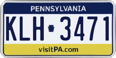 PA license plate KLH3471