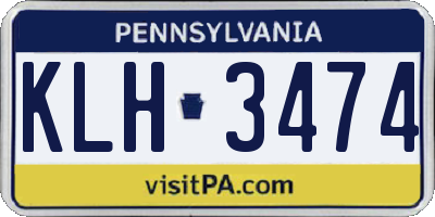 PA license plate KLH3474