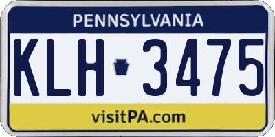 PA license plate KLH3475