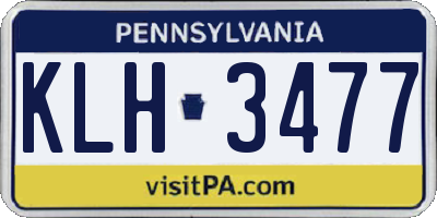 PA license plate KLH3477