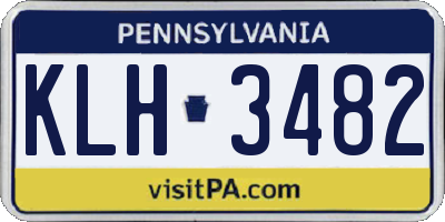 PA license plate KLH3482