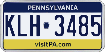 PA license plate KLH3485