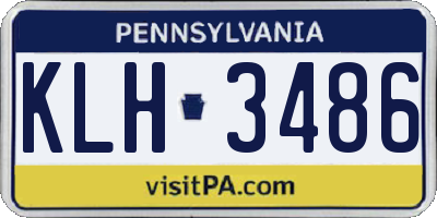 PA license plate KLH3486