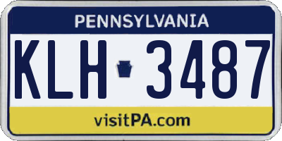 PA license plate KLH3487
