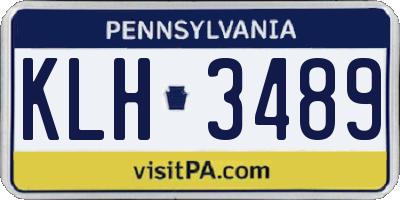 PA license plate KLH3489