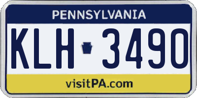 PA license plate KLH3490