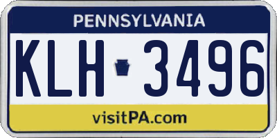 PA license plate KLH3496
