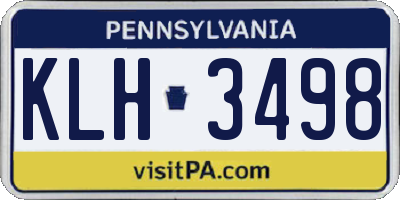 PA license plate KLH3498