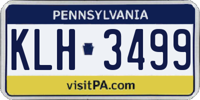 PA license plate KLH3499