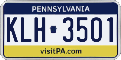PA license plate KLH3501