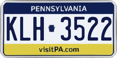 PA license plate KLH3522