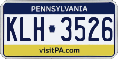 PA license plate KLH3526