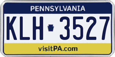 PA license plate KLH3527