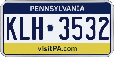 PA license plate KLH3532
