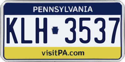 PA license plate KLH3537