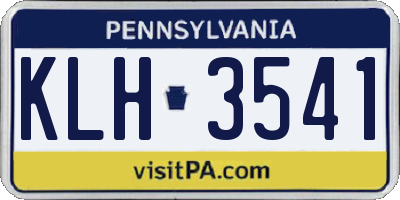 PA license plate KLH3541