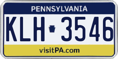 PA license plate KLH3546