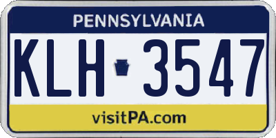 PA license plate KLH3547