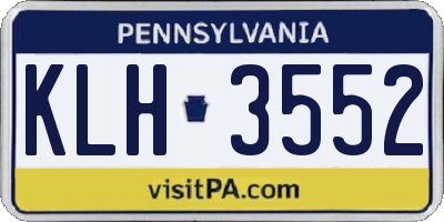 PA license plate KLH3552