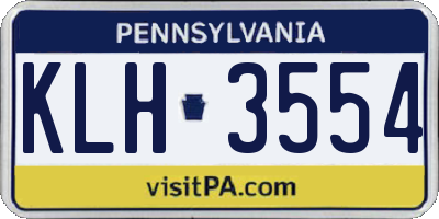 PA license plate KLH3554