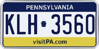 PA license plate KLH3560