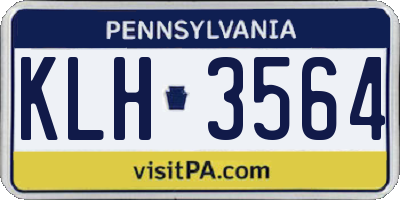 PA license plate KLH3564