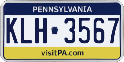 PA license plate KLH3567