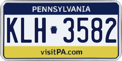 PA license plate KLH3582