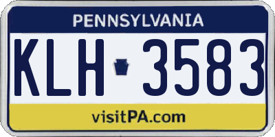PA license plate KLH3583