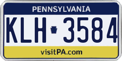 PA license plate KLH3584