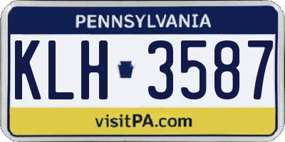 PA license plate KLH3587