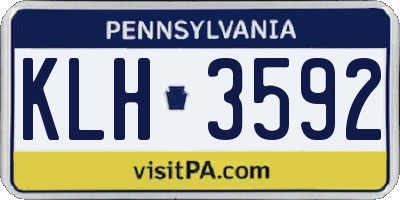 PA license plate KLH3592