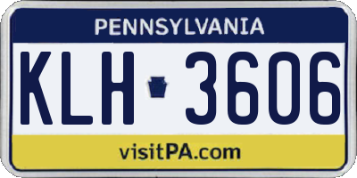 PA license plate KLH3606
